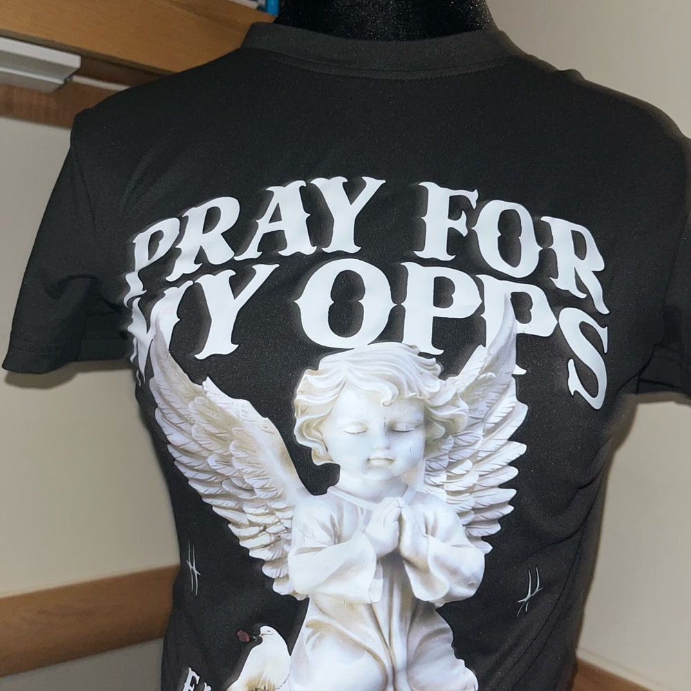 Black Angel Graphic Crop Top